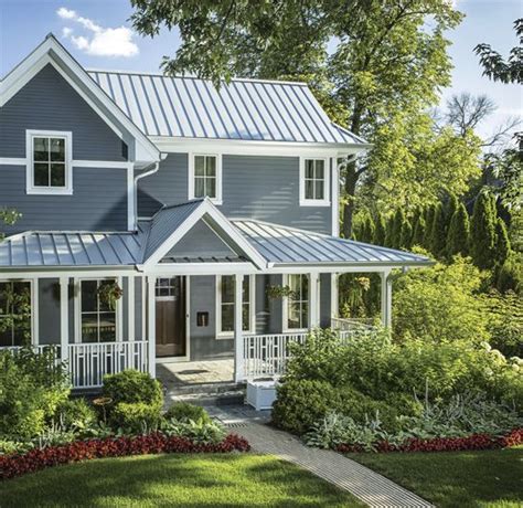 house paint colors with silver metal roof|metal roof color combinations.